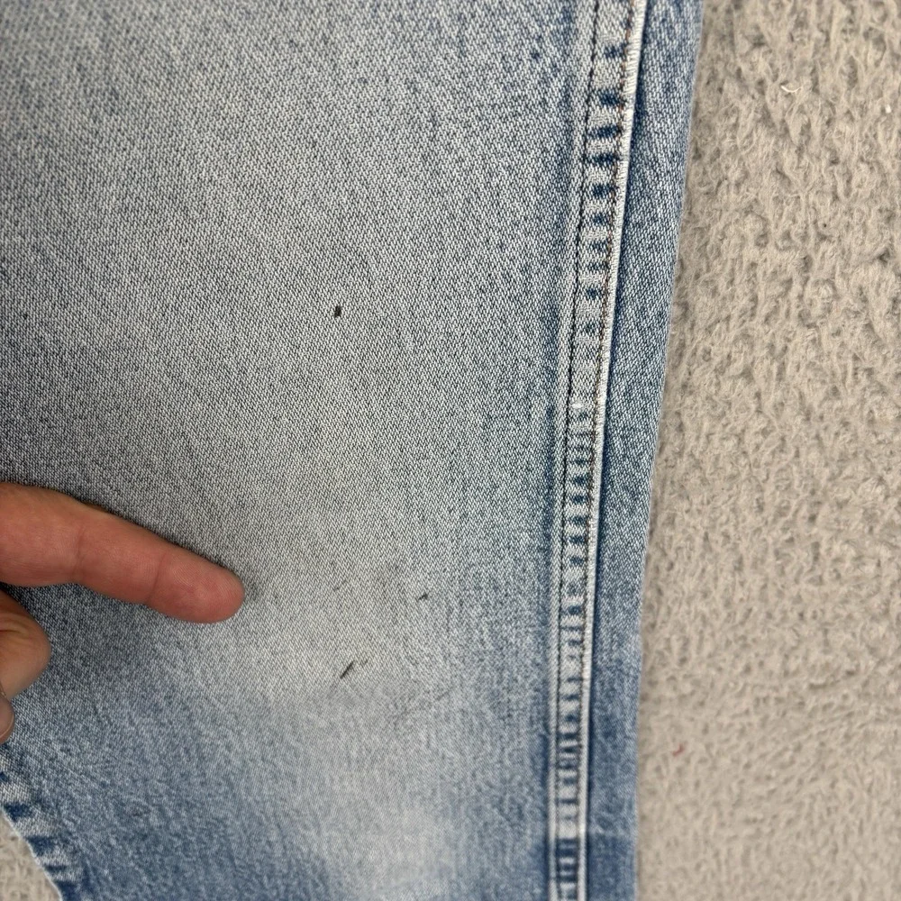 Wrangler Jeans Mens 33x38 (Fits 32x36) Blue Cowboy Cut Slim Fit Faded Distressed